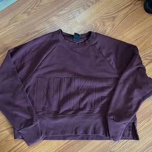 Burgundy Nike Cropped Pullover